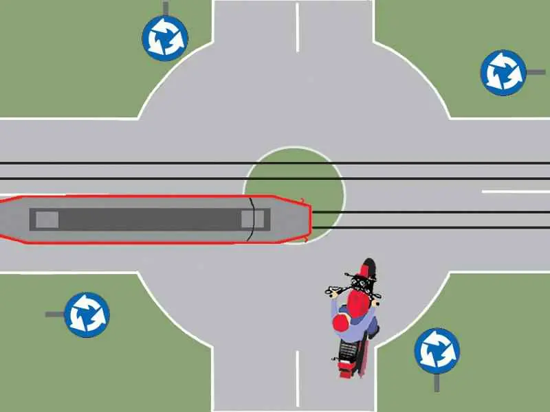 Imagine întrebare examen auto: Care dintre autovehicule trece primul prin intersecție și de ce?