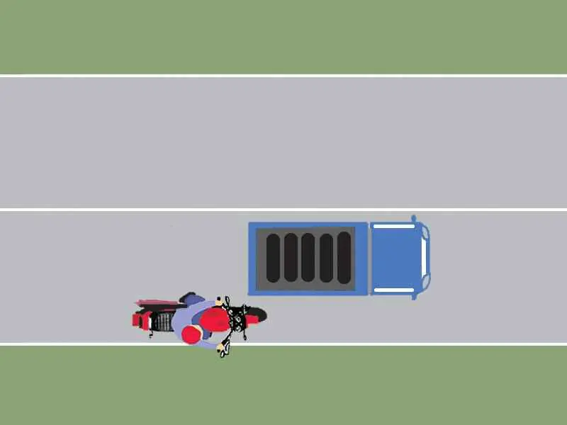 Imagine întrebare examen auto: În cazul în care autocamionul se deplasează cu o viteză mai mică