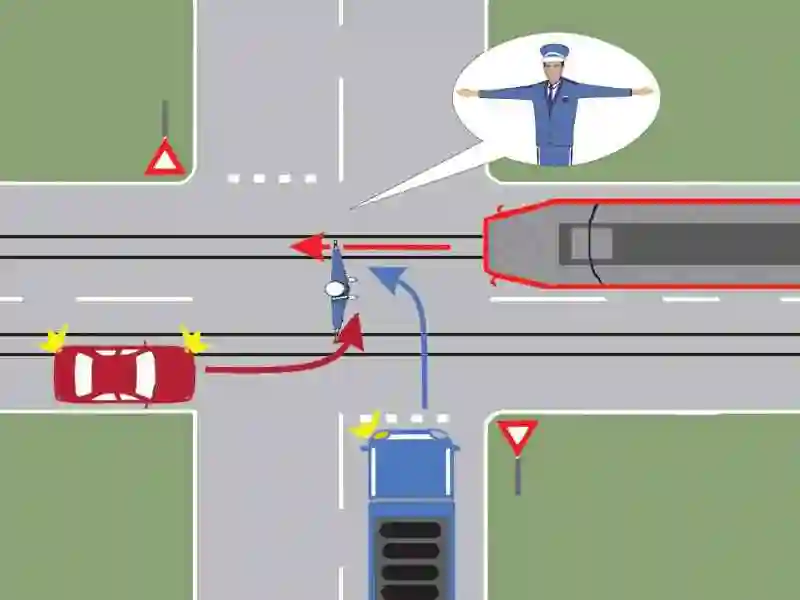 Imagine întrebare examen auto: Conducătorul autocamionului poate pătrunde în intersecție?