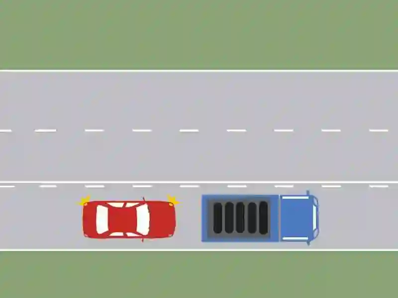 Imagine întrebare examen auto: Puteți depăși în această situație, dacă vă aflați la volanul autoturismului?