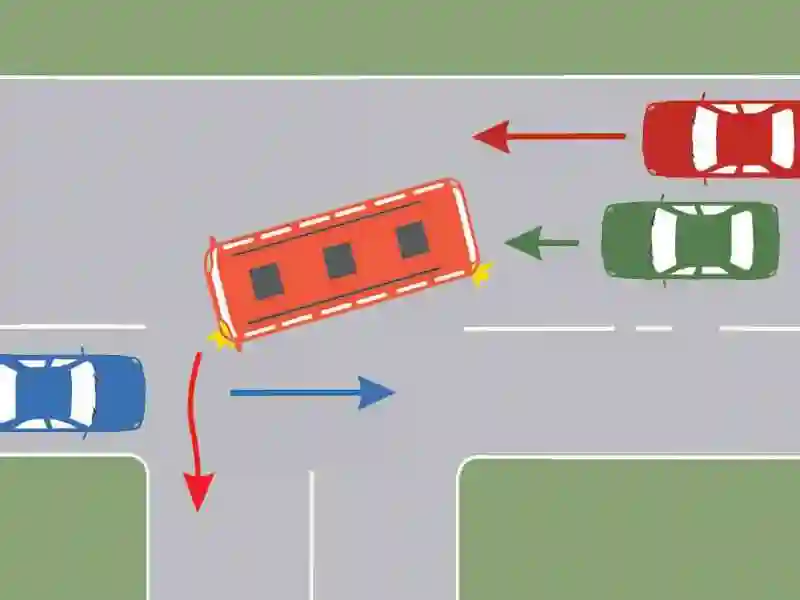 Imagine întrebare examen auto: Cum trebuie să procedeze conducătorul autoturismului verde în situația dată?
