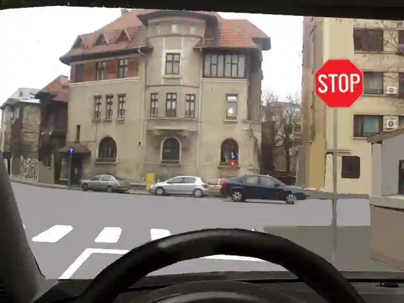 Imagine întrebare examen auto: Cum veți proceda la întâlnirea indicatorului „Oprire“?