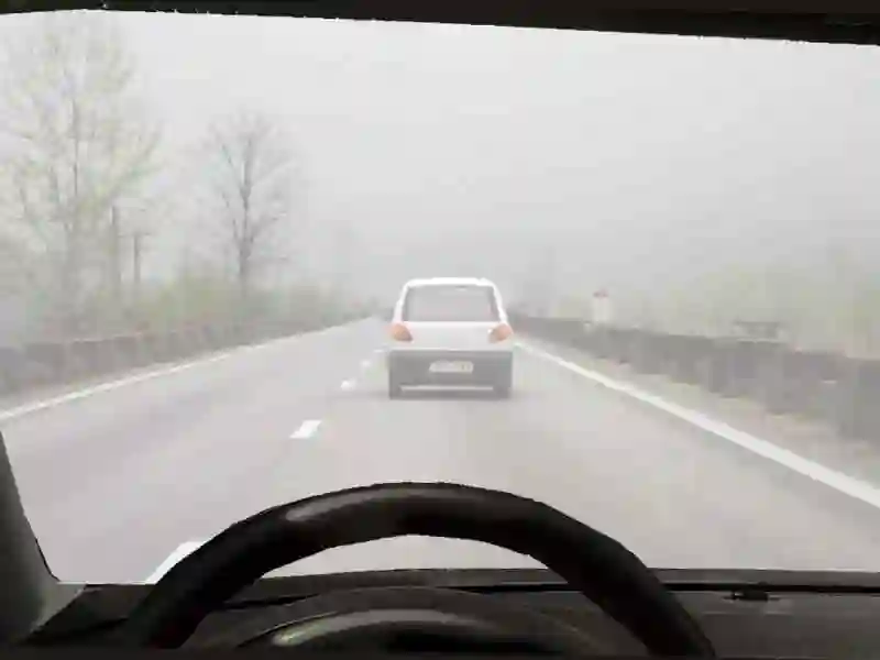 Imagine întrebare examen auto: În această situație, pe lângă luminile de întâlnire trebuie să folosiți: