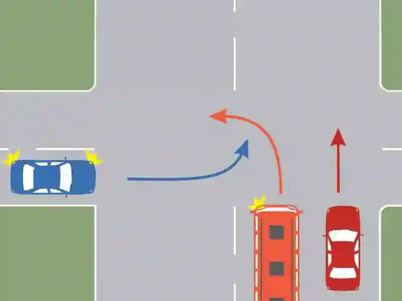 Imagine întrebare examen auto: Cui trebuie să acordați prioritate dacă vă aflați în autoturismul albastru?