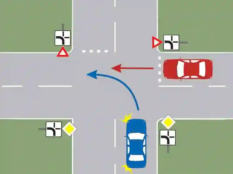 Imagine întrebare examen auto: Cum procedați în situația dată, dacă vă aflați la volanul autoturismului roșu?