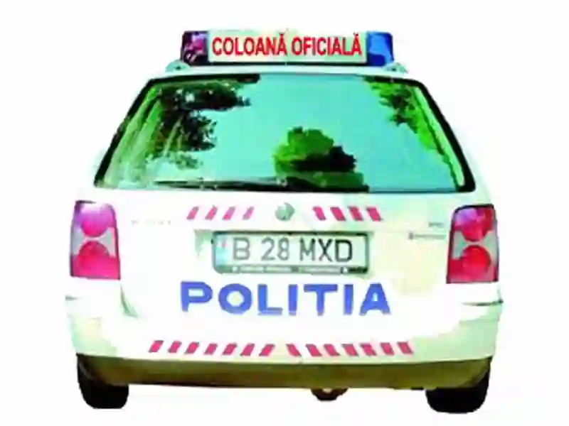 Imagine întrebare examen auto: Dacă autovehiculul de poliție transmite mesajul „coloană oficială”, ai voie să te