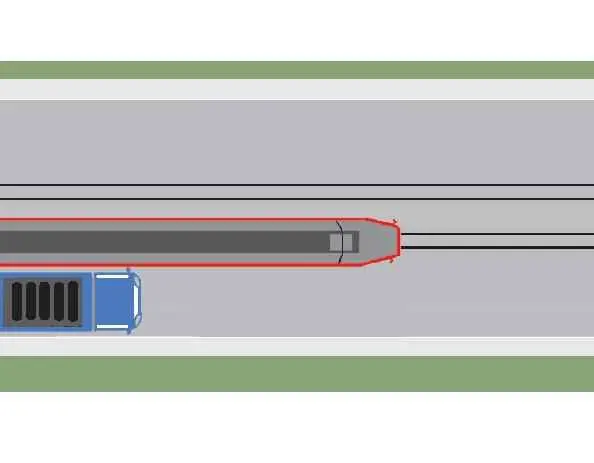 Imagine întrebare examen auto: Conducătorul autocamionului din imaginea alăturată execută corect depășirea tramvaiului care se apropie