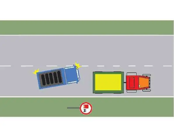 Imagine întrebare examen auto: Este corectă depășirea prezentată în imaginea alăturată?