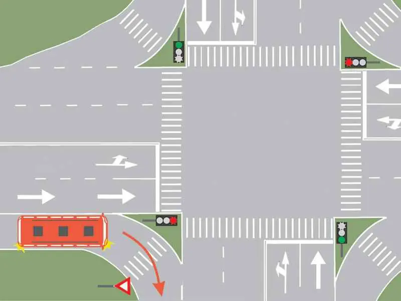 Imagine întrebare examen auto: Conducătorul autobuzului trebuie să respecte semnificația: