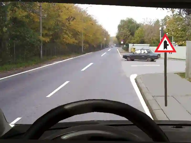 Imagine întrebare examen auto: Ce semnificație are indicatorul din imagine?