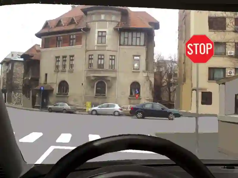 Imagine întrebare examen auto: Cum veți proceda la întâlnirea indicatorului „Oprire“?