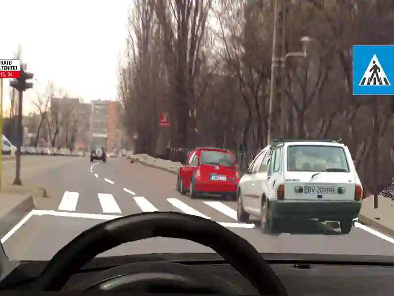 Imagine întrebare examen auto: Care dintre autoturisme staționează greșit?