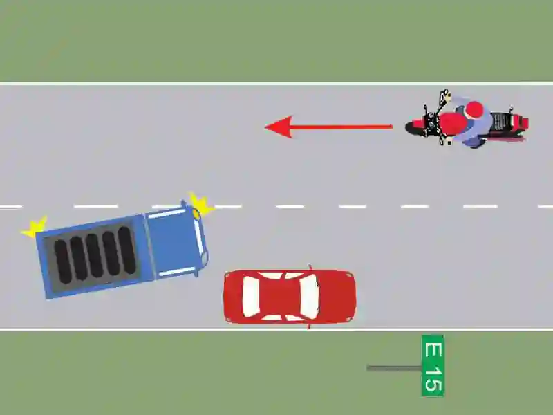 Imagine întrebare examen auto: Autoturismul a oprit regulamentar?