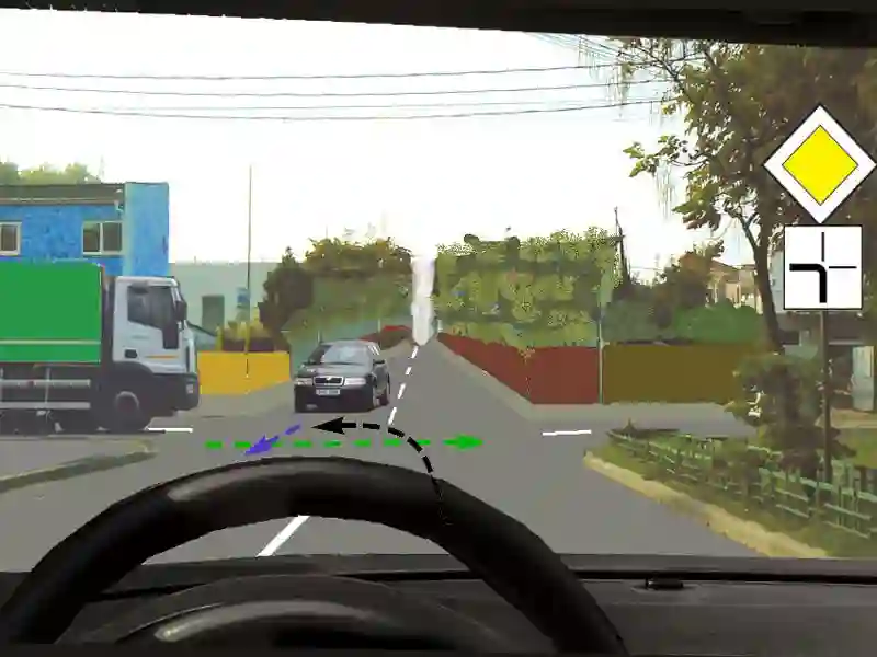 Imagine întrebare examen auto: Cum veți proceda în situația dată?