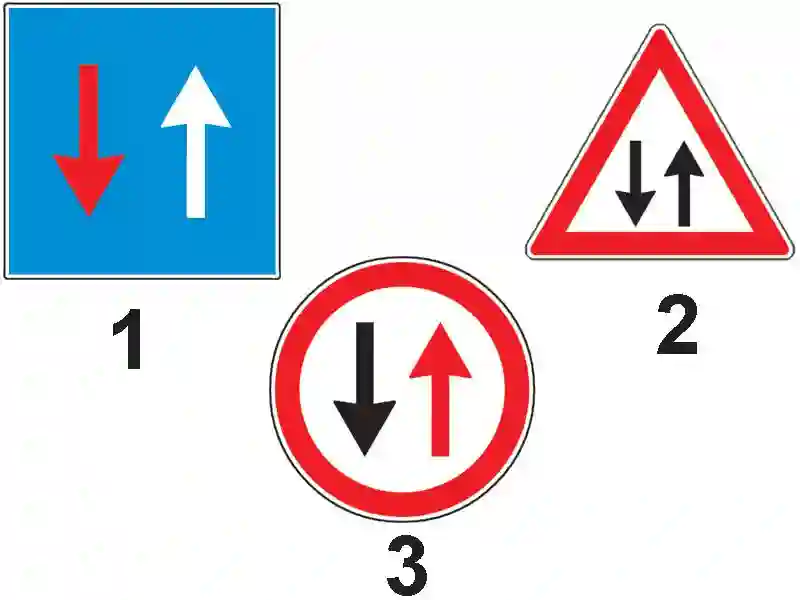 Imagine întrebare examen auto: Care dintre indicatoare conferă prioritatea de trecere?