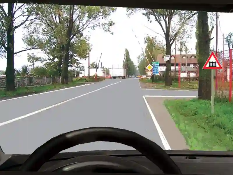 Imagine întrebare examen auto: Ce obligații aveți în situația prezentată?